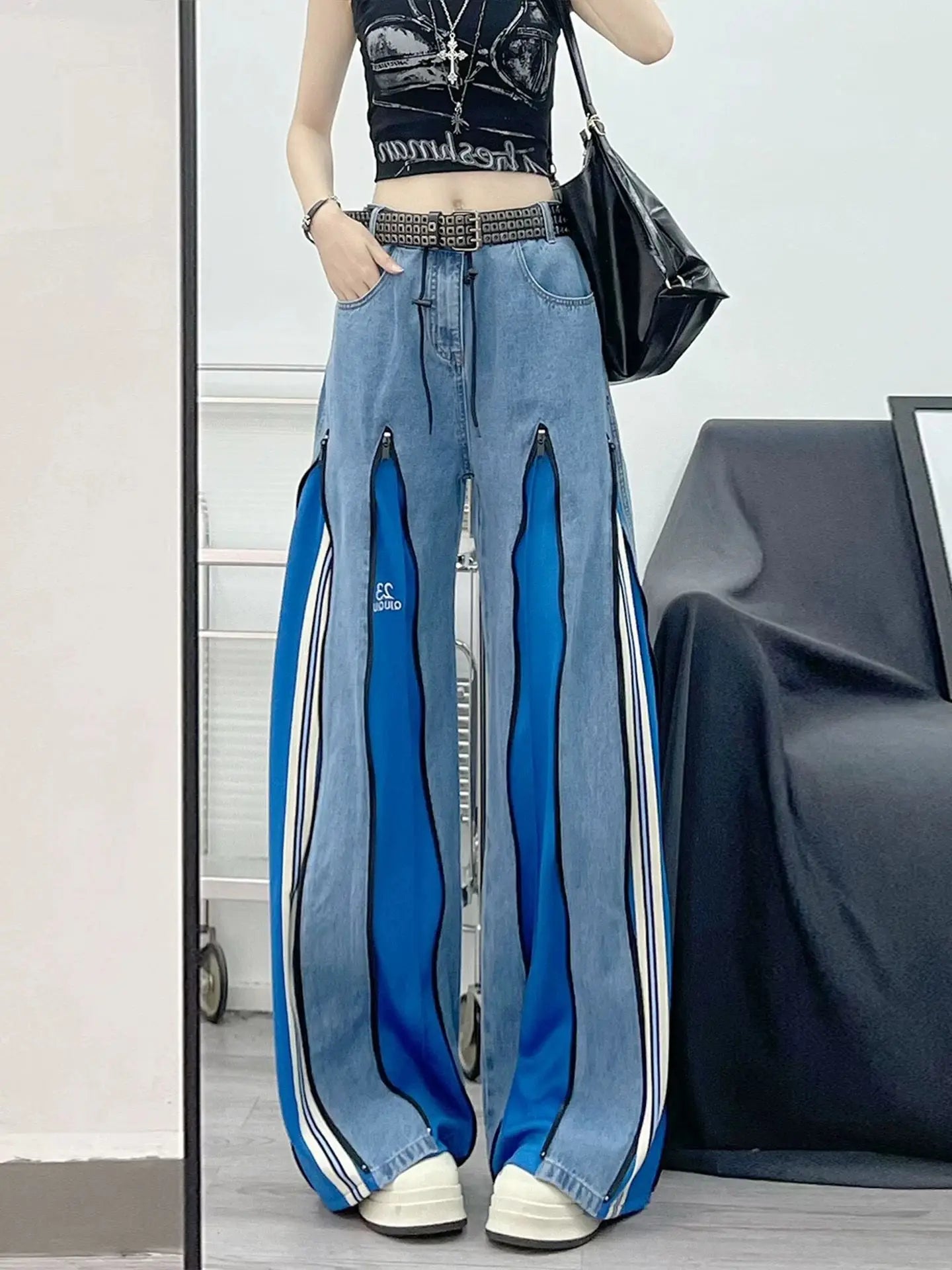 Novo estilo casual feminino com fechos