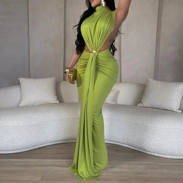 Vestido comprido elegante com design exclusivo de cardigan.