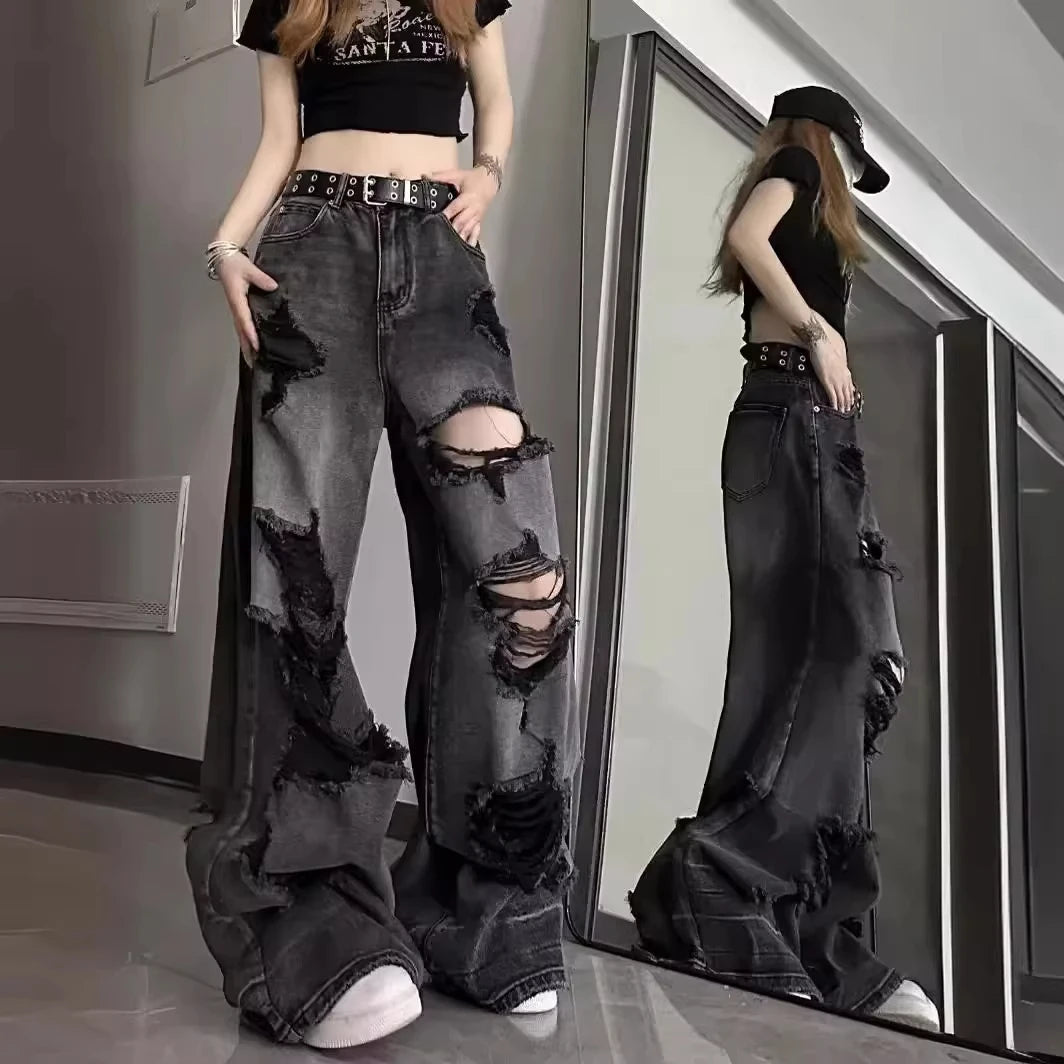 Calça de ganga rasgada para mulher para o verão