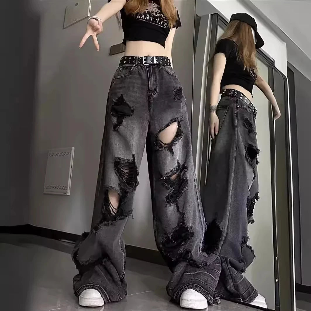 Calça de ganga rasgada para mulher para o verão