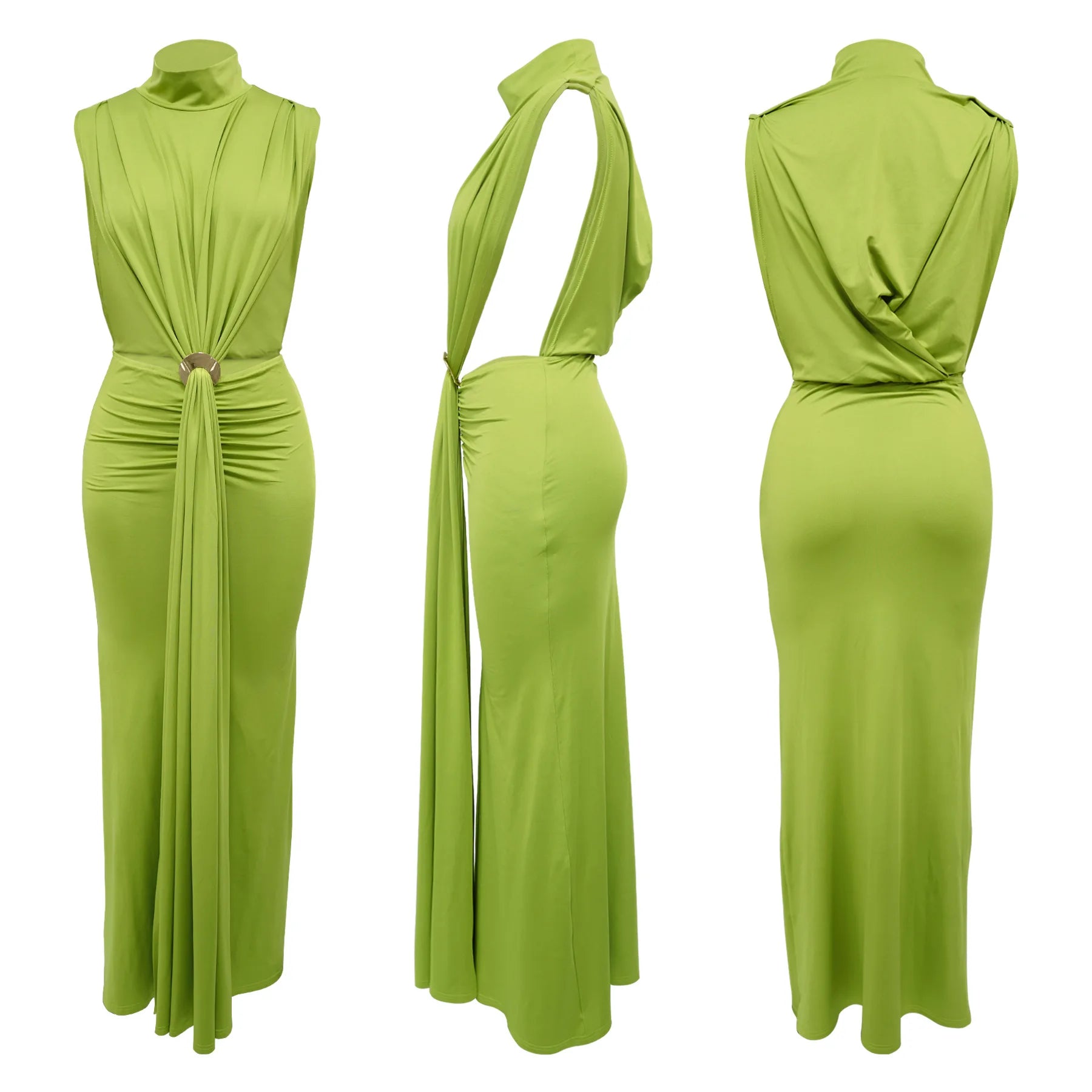 Vestido comprido elegante com design exclusivo de cardigan.
