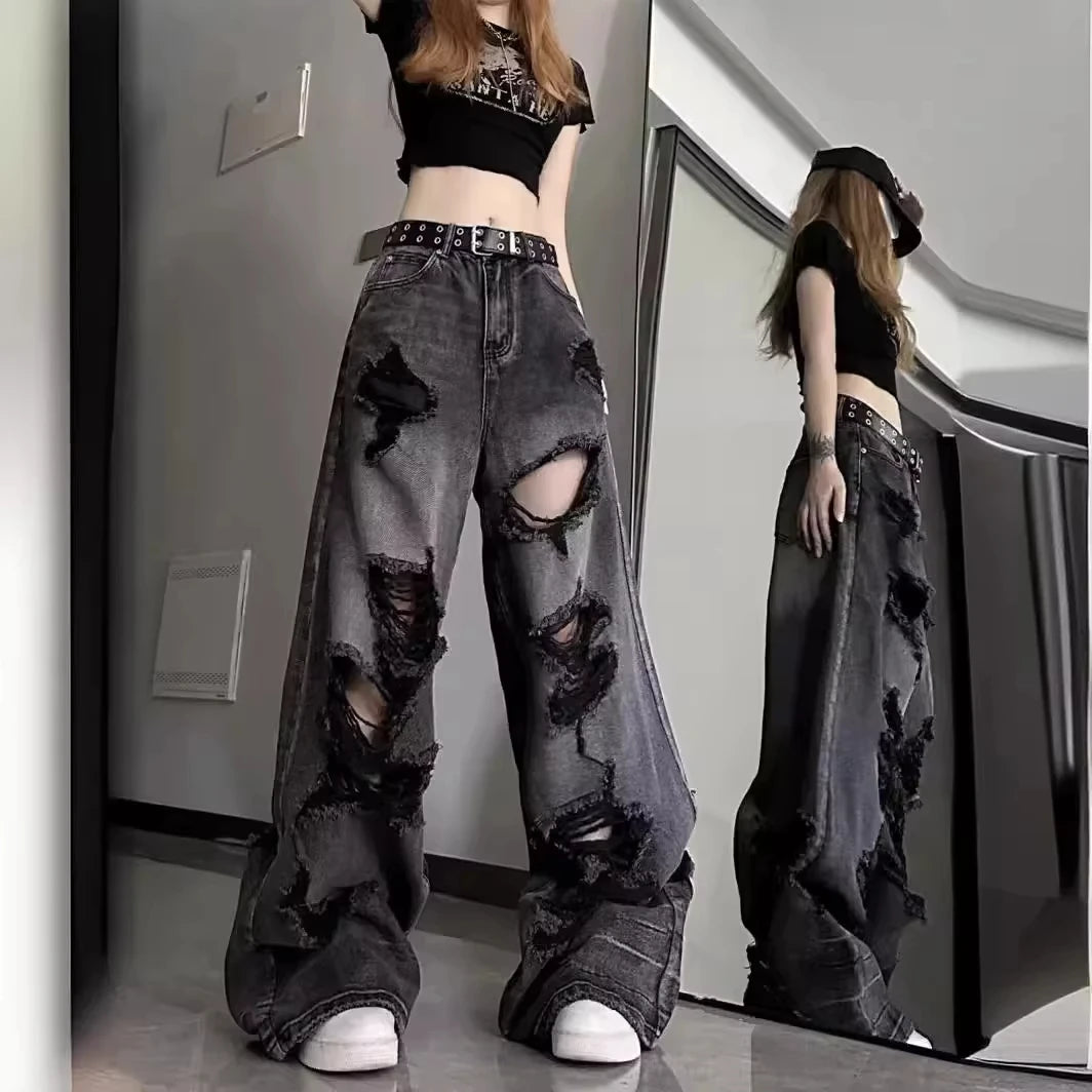 Calça de ganga rasgada para mulher para o verão