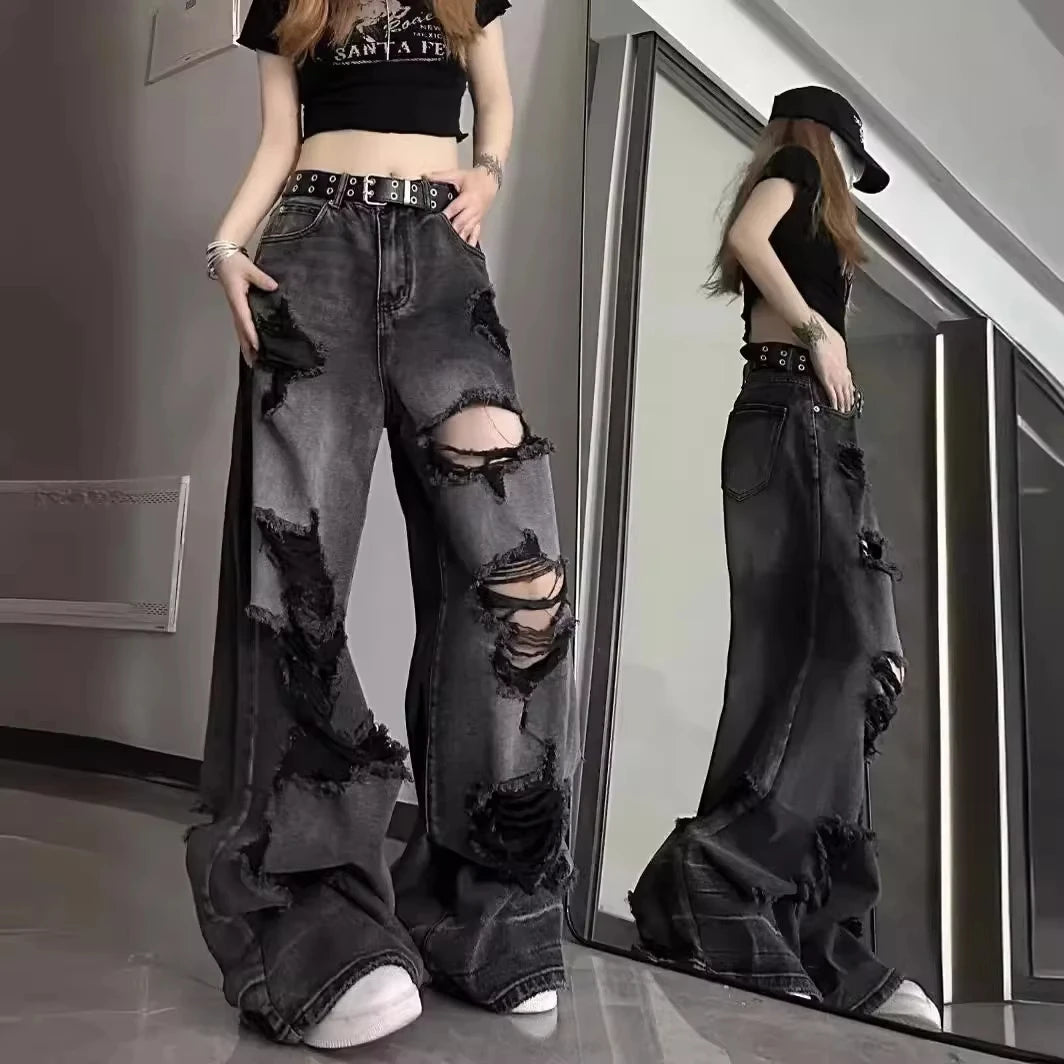 Calça de ganga rasgada para mulher para o verão