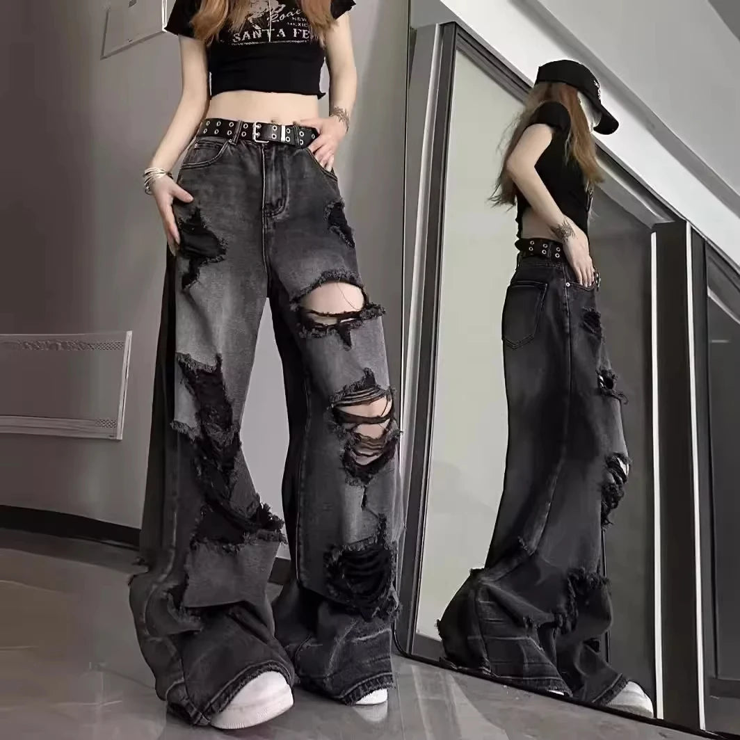 Calça de ganga rasgada para mulher para o verão