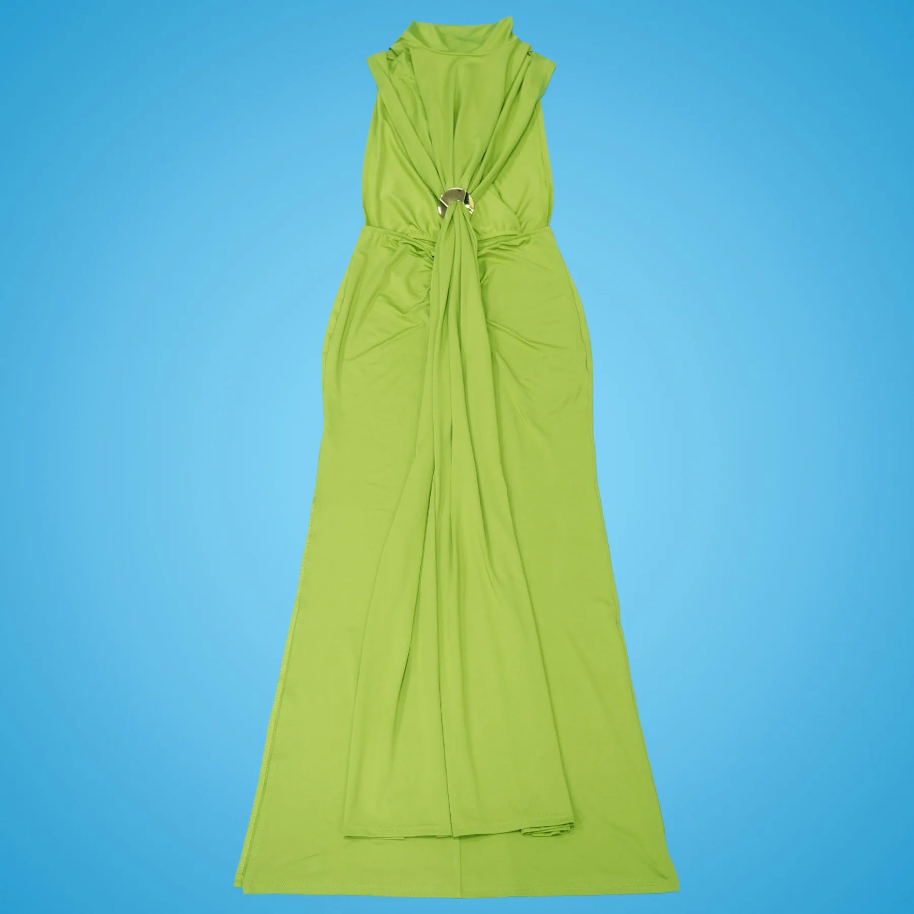 Vestido comprido elegante com design exclusivo de cardigan.