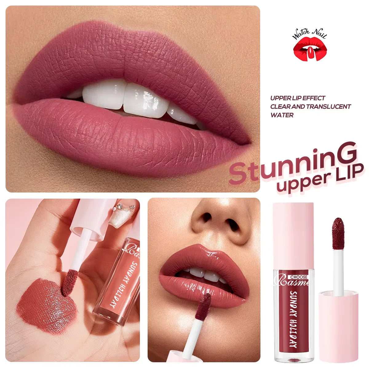 Conjunto de 10 Peças de Brilho Labial e Batom Aveludado