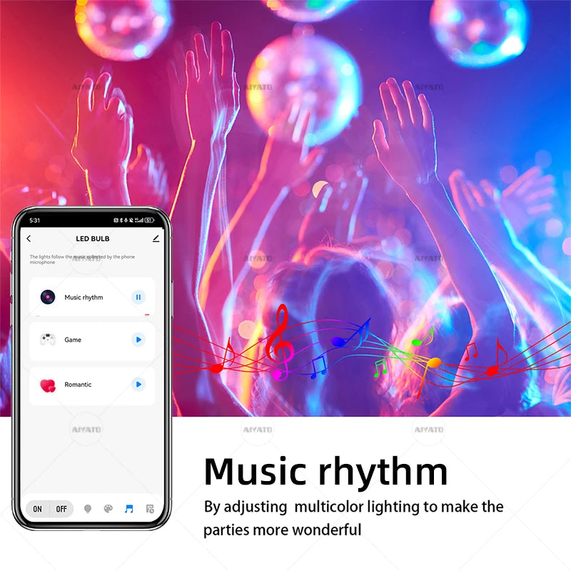 bluetooth lâmpada led regulável