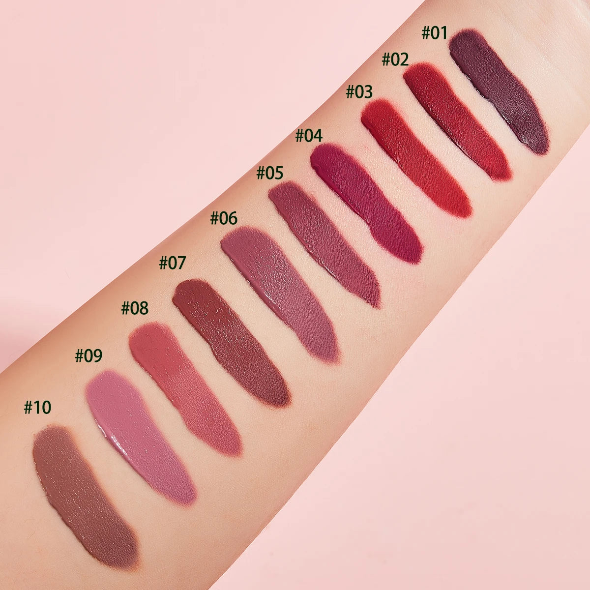 Conjunto de 10 Peças de Brilho Labial e Batom Aveludado