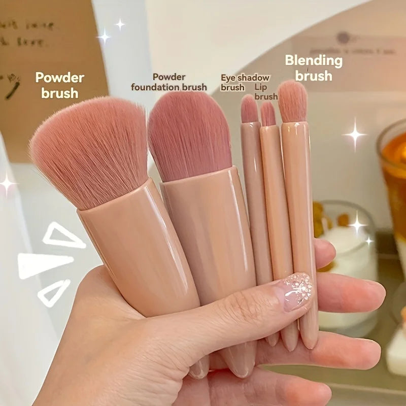 5 pçs conjunto de escova de maquiagem portátil