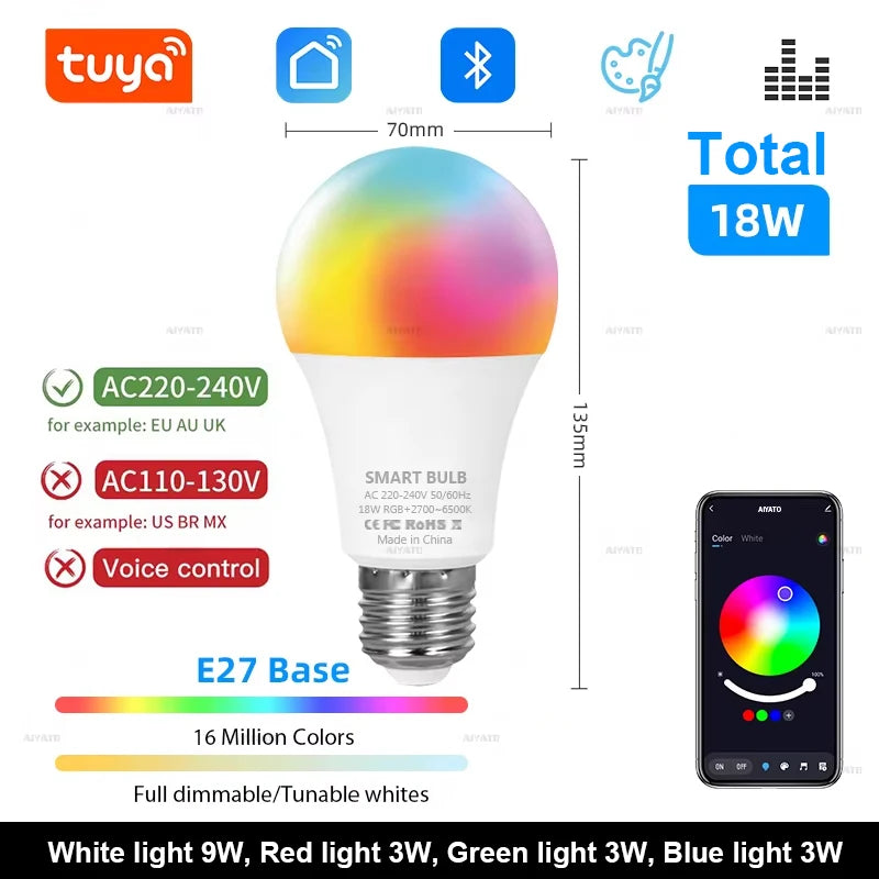 bluetooth lâmpada led regulável