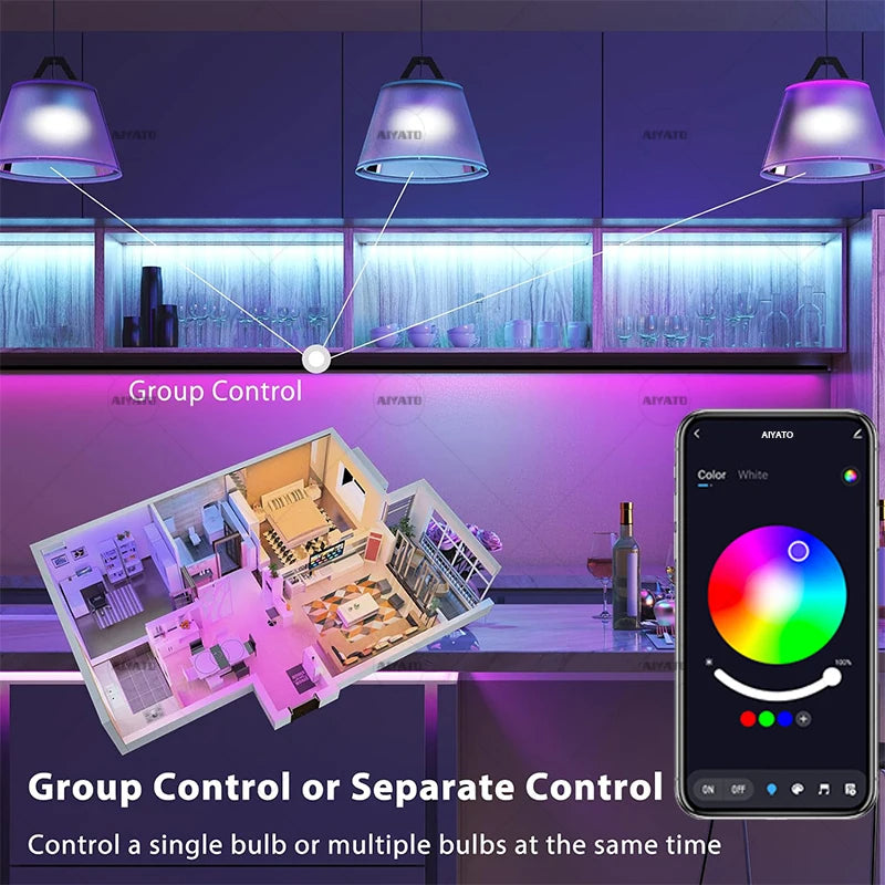 bluetooth lâmpada led regulável