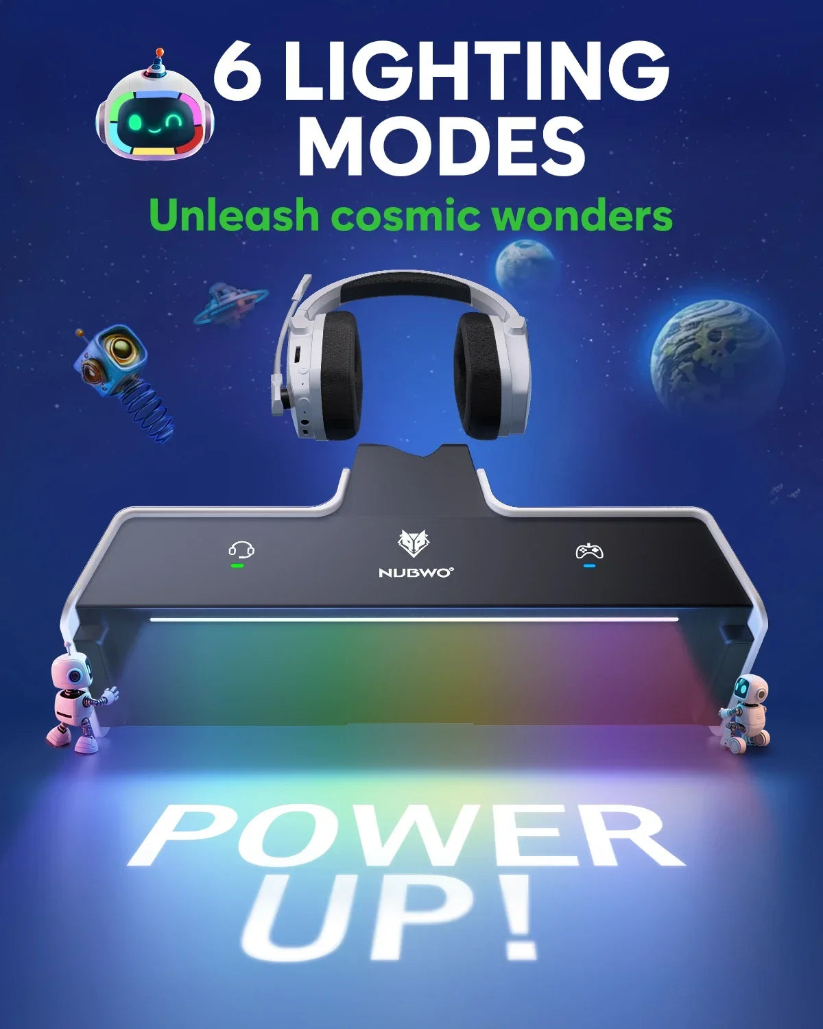 Headsets Gamer com estaçao de carregamento