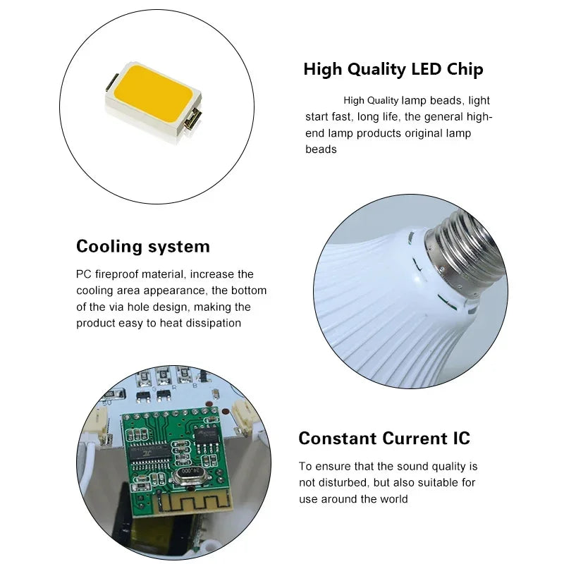 lâmpada rgb multi-cor alto-falante